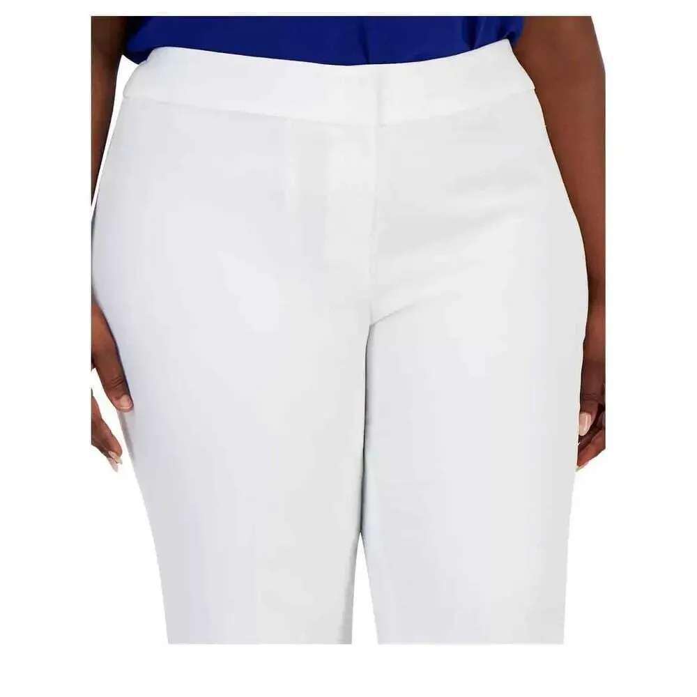 Kasper Womens White Cropped Pants Plus Size 24W Casual Stretch New Tags
